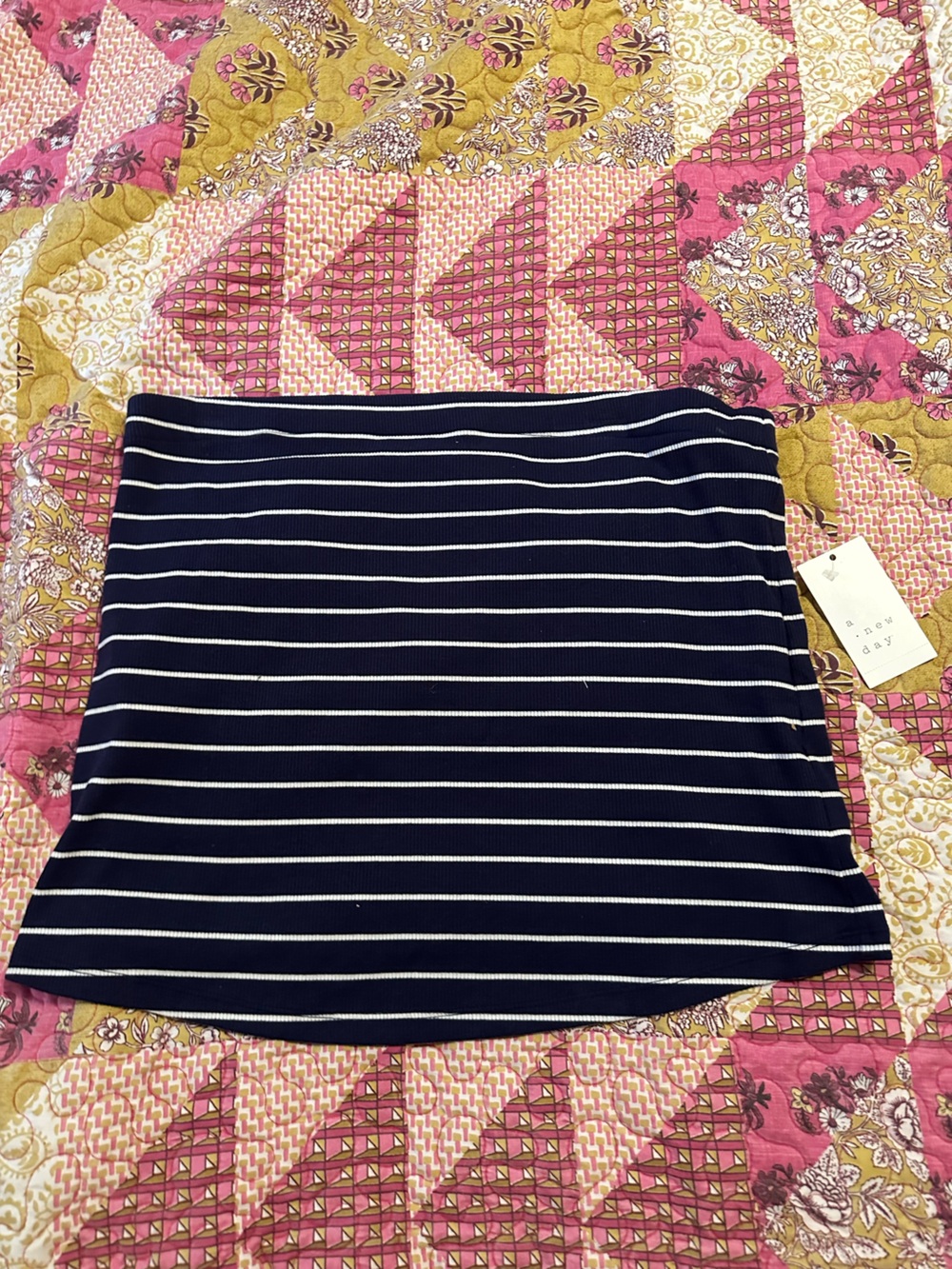 a new day Navy and White Vertical Stripe Pencil Skirt